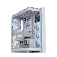 ASUS Kućište ROG CRONOX GR801 CURVE TG ARGB Midi Tower, E-ATX, LCD 9.2", kaljeno staklo, bijelo, 3x 120 mm + 1x 120 mm